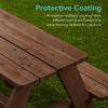 imageBest Choice Products Kids Wooden Picnic Table Outdoor Activity ampamp Dining Table wAdjustable Collapsible Umbrella Builtin Seats  Golden BrownNavyWalnutBeige