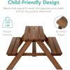 imageBest Choice Products Kids Wooden Picnic Table Outdoor Activity ampamp Dining Table wAdjustable Collapsible Umbrella Builtin Seats  Golden BrownNavyWalnutBeige