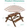 imageBest Choice Products Kids Wooden Picnic Table Outdoor Activity ampamp Dining Table wAdjustable Collapsible Umbrella Builtin Seats  Golden BrownNavyWalnutBeige