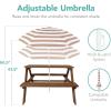 imageBest Choice Products Kids Wooden Picnic Table Outdoor Activity ampamp Dining Table wAdjustable Collapsible Umbrella Builtin Seats  Golden BrownNavyWalnutBeige