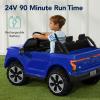 imageBest Choice Products Licensed Ford F150 Lightning Truck Kids 24V 2Seater Electric Ride On Car Toy w 132lb Weight Capacity Parent Control  GrayBlue