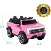 imageBest Choice Products Licensed Ford F150 Lightning Truck Kids 24V 2Seater Electric Ride On Car Toy w 132lb Weight Capacity Parent Control  GrayPink