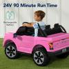 imageBest Choice Products Licensed Ford F150 Lightning Truck Kids 24V 2Seater Electric Ride On Car Toy w 132lb Weight Capacity Parent Control  GrayPink