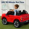 imageBest Choice Products Licensed Ford F150 Lightning Truck Kids 24V 2Seater Electric Ride On Car Toy w 132lb Weight Capacity Parent Control  GrayRed