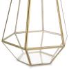 imageBest Choice Products Metal Indoor Outdoor Modern Decorative Faceted Hurricane Candle Holder Centerpiece Lanterns for Parties Events Weddings wClear Glass Mirrored Base Set of 3 BrassBurnished Brass