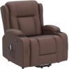 imageBest Choice Products Modern Linen Electric Power Lift Chair Recliner Massage Chair Adjustable Furniture for Back Legs w 3 Positions USB Port Heat Cupholders EasytoReach Button  GrayBrown