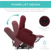 imageBest Choice Products Modern Linen Electric Power Lift Chair Recliner Massage Chair Adjustable Furniture for Back Legs w 3 Positions USB Port Heat Cupholders EasytoReach Button  GrayBurgundy