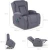 imageBest Choice Products Modern Linen Electric Power Lift Chair Recliner Massage Chair Adjustable Furniture for Back Legs w 3 Positions USB Port Heat Cupholders EasytoReach Button  GrayBlue