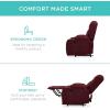 imageBest Choice Products Modern Linen Electric Power Lift Chair Recliner Massage Chair Adjustable Furniture for Back Legs w 3 Positions USB Port Heat Cupholders EasytoReach Button  GrayBurgundy