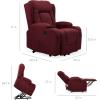 imageBest Choice Products Modern Linen Electric Power Lift Chair Recliner Massage Chair Adjustable Furniture for Back Legs w 3 Positions USB Port Heat Cupholders EasytoReach Button  GrayBurgundy