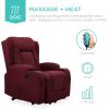 imageBest Choice Products Modern Linen Electric Power Lift Chair Recliner Massage Chair Adjustable Furniture for Back Legs w 3 Positions USB Port Heat Cupholders EasytoReach Button  GrayBurgundy