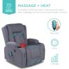 imageBest Choice Products Modern Linen Electric Power Lift Chair Recliner Massage Chair Adjustable Furniture for Back Legs w 3 Positions USB Port Heat Cupholders EasytoReach Button  GrayBlue