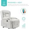 imageBest Choice Products Modern Linen Electric Power Lift Chair Recliner Massage Chair Adjustable Furniture for Back Legs w 3 Positions USB Port Heat Cupholders EasytoReach Button  GrayIvory