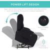 imageBest Choice Products Modern Linen Electric Power Lift Chair Recliner Massage Chair Adjustable Furniture for Back Legs w 3 Positions USB Port Heat Cupholders EasytoReach Button  GrayBlack