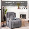 imageBest Choice Products Modern Linen Electric Power Lift Chair Recliner Massage Chair Adjustable Furniture for Back Legs w 3 Positions USB Port Heat Cupholders EasytoReach Button  GrayGrey