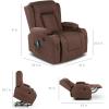 imageBest Choice Products Modern Linen Electric Power Lift Chair Recliner Massage Chair Adjustable Furniture for Back Legs w 3 Positions USB Port Heat Cupholders EasytoReach Button  GrayBrown