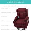 imageBest Choice Products Modern Linen Electric Power Lift Chair Recliner Massage Chair Adjustable Furniture for Back Legs w 3 Positions USB Port Heat Cupholders EasytoReach Button  GrayBurgundy