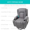 imageBest Choice Products Modern Linen Electric Power Lift Chair Recliner Massage Chair Adjustable Furniture for Back Legs w 3 Positions USB Port Heat Cupholders EasytoReach Button  GrayGrey