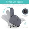 imageBest Choice Products Modern Linen Electric Power Lift Chair Recliner Massage Chair Adjustable Furniture for Back Legs w 3 Positions USB Port Heat Cupholders EasytoReach Button  GrayBlue