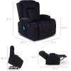 imageBest Choice Products Modern Linen Electric Power Lift Chair Recliner Massage Chair Adjustable Furniture for Back Legs w 3 Positions USB Port Heat Cupholders EasytoReach Button  GrayBlack