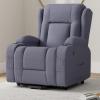 imageBest Choice Products Modern Linen Electric Power Lift Chair Recliner Massage Chair Adjustable Furniture for Back Legs w 3 Positions USB Port Heat Cupholders EasytoReach Button  GrayBlue