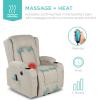 imageBest Choice Products Modern Linen Electric Power Lift Chair Recliner Massage Chair Adjustable Furniture for Back Legs w 3 Positions USB Port Heat Cupholders EasytoReach Button  GrayGreige