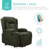 imageBest Choice Products Modern Linen Electric Power Lift Chair Recliner Massage Chair Adjustable Furniture for Back Legs w 3 Positions USB Port Heat Cupholders EasytoReach Button  GrayOlive
