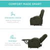 imageBest Choice Products Modern Linen Electric Power Lift Chair Recliner Massage Chair Adjustable Furniture for Back Legs w 3 Positions USB Port Heat Cupholders EasytoReach Button  GrayOlive