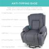 imageBest Choice Products Modern Linen Electric Power Lift Chair Recliner Massage Chair Adjustable Furniture for Back Legs w 3 Positions USB Port Heat Cupholders EasytoReach Button  GrayBlue