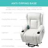 imageBest Choice Products Modern Linen Electric Power Lift Chair Recliner Massage Chair Adjustable Furniture for Back Legs w 3 Positions USB Port Heat Cupholders EasytoReach Button  GrayIvory