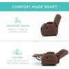 imageBest Choice Products Modern Linen Electric Power Lift Chair Recliner Massage Chair Adjustable Furniture for Back Legs w 3 Positions USB Port Heat Cupholders EasytoReach Button  GrayBrown