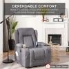 imageBest Choice Products Modern Linen Electric Power Lift Chair Recliner Massage Chair Adjustable Furniture for Back Legs w 3 Positions USB Port Heat Cupholders EasytoReach Button  GrayBlack