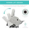 imageBest Choice Products Modern Linen Electric Power Lift Chair Recliner Massage Chair Adjustable Furniture for Back Legs w 3 Positions USB Port Heat Cupholders EasytoReach Button  GrayIvory