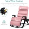 imageBest Choice Products Oversized Zero Gravity Chair Folding Outdoor Patio Recliner XL Anti Gravity Lounger wRemovable Cushion Cup Holder Side Tray 350lb Capacity  Graphite BluePink
