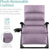 imageBest Choice Products Oversized Zero Gravity Chair Folding Outdoor Patio Recliner XL Anti Gravity Lounger wRemovable Cushion Cup Holder Side Tray 350lb Capacity  Graphite BlueLavender