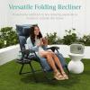 imageBest Choice Products Oversized Zero Gravity Chair Folding Outdoor Patio Recliner XL Anti Gravity Lounger wRemovable Cushion Cup Holder Side Tray 350lb Capacity  Graphite BlueForest Green