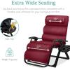 imageBest Choice Products Oversized Zero Gravity Chair Folding Outdoor Patio Recliner XL Anti Gravity Lounger wRemovable Cushion Cup Holder Side Tray 350lb Capacity  Graphite BlueBurgundy