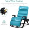 imageBest Choice Products Oversized Zero Gravity Chair Folding Outdoor Patio Recliner XL Anti Gravity Lounger wRemovable Cushion Cup Holder Side Tray 350lb Capacity  Graphite BlueLight Blue