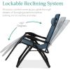 imageBest Choice Products Oversized Zero Gravity Chair Folding Outdoor Patio Recliner XL Anti Gravity Lounger wRemovable Cushion Cup Holder Side Tray 350lb Capacity  Graphite BlueGraphite Blue