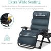 imageBest Choice Products Oversized Zero Gravity Chair Folding Outdoor Patio Recliner XL Anti Gravity Lounger wRemovable Cushion Cup Holder Side Tray 350lb Capacity  Graphite BlueGraphite Blue