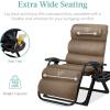 imageBest Choice Products Oversized Zero Gravity Chair Folding Outdoor Patio Recliner XL Anti Gravity Lounger wRemovable Cushion Cup Holder Side Tray 350lb Capacity  Graphite BlueTaupe