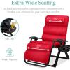 imageBest Choice Products Oversized Zero Gravity Chair Folding Outdoor Patio Recliner XL Anti Gravity Lounger wRemovable Cushion Cup Holder Side Tray 350lb Capacity  Graphite BlueCrimson Red