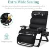 imageBest Choice Products Oversized Zero Gravity Chair Folding Outdoor Patio Recliner XL Anti Gravity Lounger wRemovable Cushion Cup Holder Side Tray 350lb Capacity  Graphite BlueOnyx Black