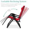 imageBest Choice Products Oversized Zero Gravity Chair Folding Outdoor Patio Recliner XL Anti Gravity Lounger wRemovable Cushion Cup Holder Side Tray 350lb Capacity  Graphite BlueCrimson Red
