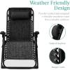 imageBest Choice Products Oversized Zero Gravity Chair Folding Outdoor Patio Recliner XL Anti Gravity Lounger wRemovable Cushion Cup Holder Side Tray 350lb Capacity  Graphite BlueOnyx Black
