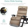 imageBest Choice Products Oversized Zero Gravity Chair Folding Outdoor Patio Recliner XL Anti Gravity Lounger wRemovable Cushion Cup Holder Side Tray 350lb Capacity  Graphite BlueWheat