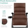 imageBest Choice Products Oversized Zero Gravity Chair Folding Outdoor Patio Recliner XL Anti Gravity Lounger wRemovable Cushion Cup Holder Side Tray 350lb Capacity  Graphite BlueWoodland Brown