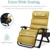 imageBest Choice Products Oversized Zero Gravity Chair Folding Outdoor Patio Recliner XL Anti Gravity Lounger wRemovable Cushion Cup Holder Side Tray 350lb Capacity  Graphite BlueSunflower Yellow