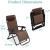 imageBest Choice Products Oversized Zero Gravity Chair Folding Outdoor Patio Recliner XL Anti Gravity Lounger wRemovable Cushion Cup Holder Side Tray 350lb Capacity  Graphite BlueWoodland Brown