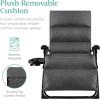 imageBest Choice Products Oversized Zero Gravity Chair Folding Outdoor Patio Recliner XL Anti Gravity Lounger wRemovable Cushion Cup Holder Side Tray 350lb Capacity  Graphite BlueFossil Gray